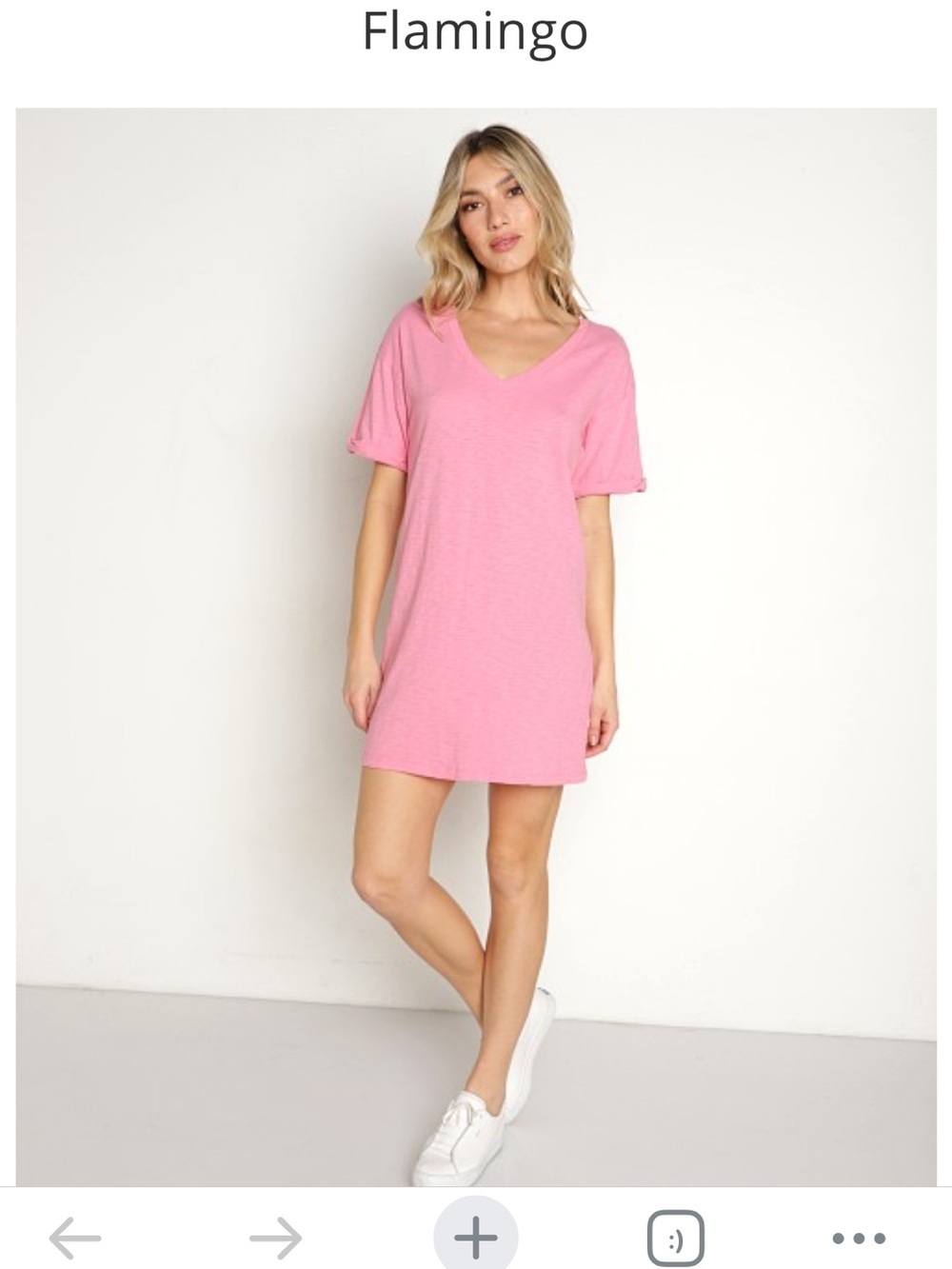 Z Supply Flamingo Pink V-Neck T-Shirt Dress Women’s Small